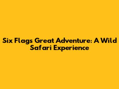 Six Flags Great Adventure: A Wild Safari Experience