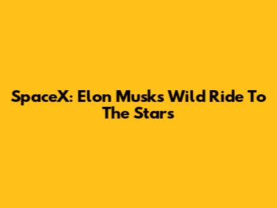 SpaceX: Elon Musk's Wild Ride To The Stars
