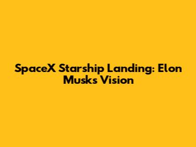 SpaceX Starship Landing: Elon Musk's Vision