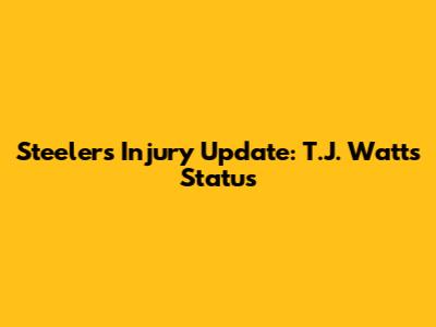 Steelers Injury Update: T.J. Watt's Status