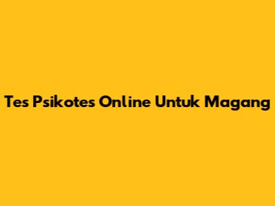 Tes Psikotes Online Untuk Magang