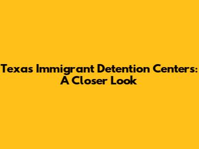 Texas Immigrant Detention Centers: A Closer Look