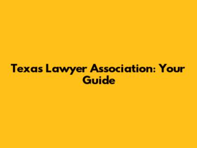 Texas Lawyer Association: Your Guide