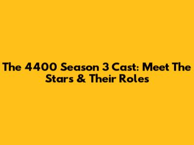 The 4400 Season 3 Cast: Meet The Stars & Their Roles