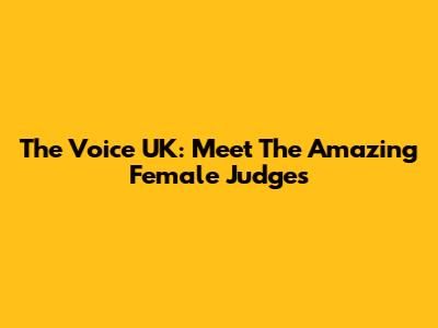 The Voice UK: Meet The Amazing Female Judges