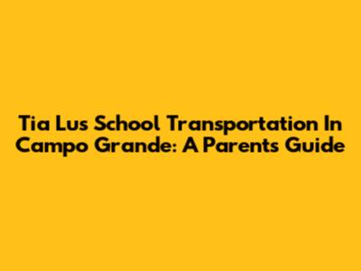 Tia Lu's School Transportation In Campo Grande: A Parent's Guide