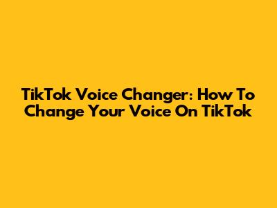 TikTok Voice Changer: How To Change Your Voice On TikTok