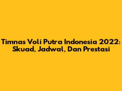 Timnas Voli Putra Indonesia 2022: Skuad, Jadwal, Dan Prestasi