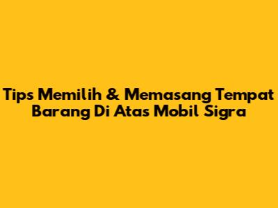 Tips Memilih & Memasang Tempat Barang Di Atas Mobil Sigra