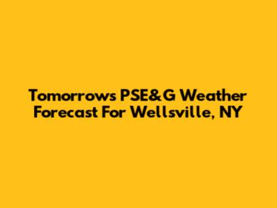 Tomorrow's PSE&G Weather Forecast For Wellsville, NY