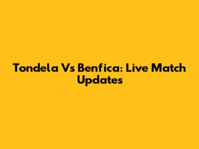 Tondela Vs Benfica: Live Match Updates
