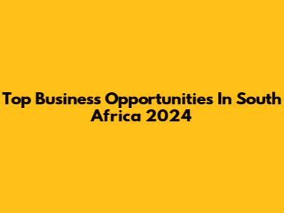 Top Business Opportunities In South Africa 2024