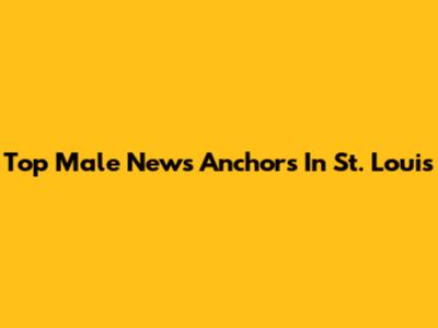 Top Male News Anchors In St. Louis