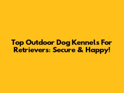 Top Outdoor Dog Kennels For Retrievers: Secure & Happy!