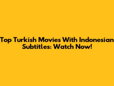 Top Turkish Movies With Indonesian Subtitles: Watch Now!