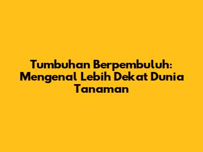 Tumbuhan Berpembuluh: Mengenal Lebih Dekat Dunia Tanaman