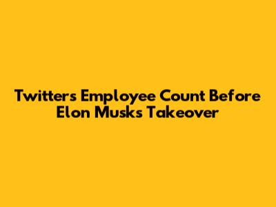 Twitter's Employee Count Before Elon Musk's Takeover