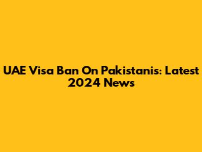 UAE Visa Ban On Pakistanis: Latest 2024 News