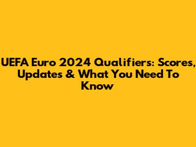 UEFA Euro 2024 Qualifiers: Scores, Updates & What You Need To Know