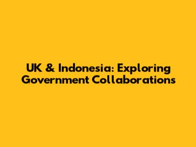 UK & Indonesia: Exploring Government Collaborations