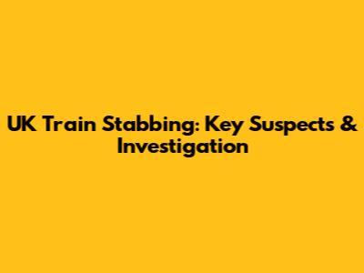 UK Train Stabbing: Key Suspects & Investigation