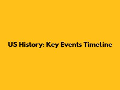 US History: Key Events Timeline