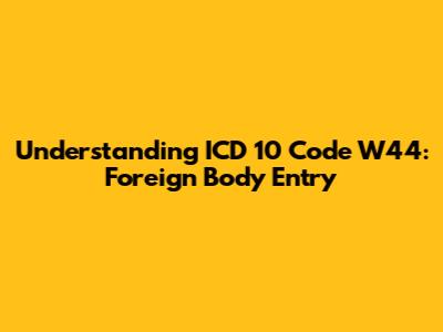 Understanding ICD 10 Code W44: Foreign Body Entry