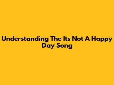 Understanding The 'It's Not A Happy Day' Song