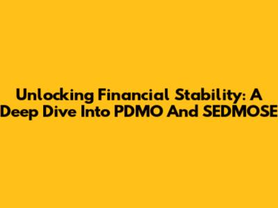 Unlocking Financial Stability: A Deep Dive Into PDMO And SEDMOSE