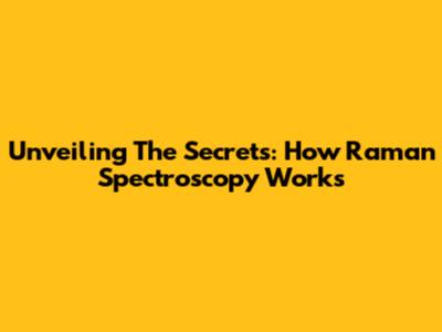 Unveiling The Secrets: How Raman Spectroscopy Works