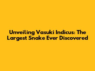 Unveiling Vasuki Indicus: The Largest Snake Ever Discovered