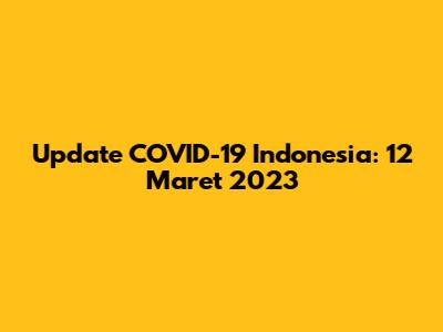 Update COVID-19 Indonesia: 12 Maret 2023