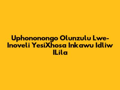 Uphononongo Olunzulu Lwe-Inoveli YesiXhosa 'Inkawu Idliw' ILila