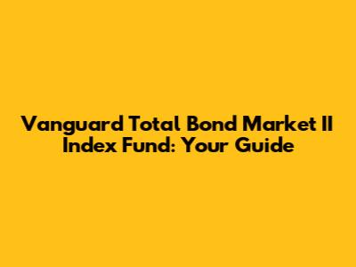 Vanguard Total Bond Market II Index Fund: Your Guide
