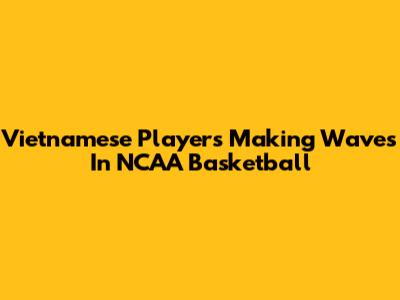 Vietnamese Players Making Waves In NCAA Basketball