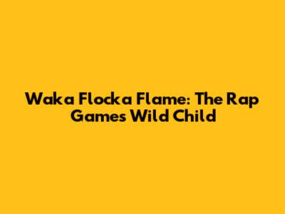 Waka Flocka Flame: The Rap Game's Wild Child