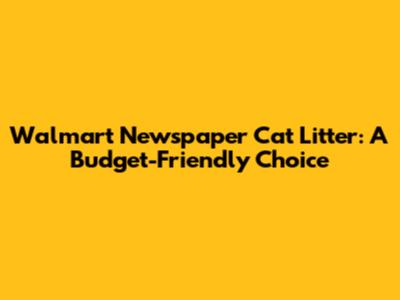 Walmart Newspaper Cat Litter: A Budget-Friendly Choice