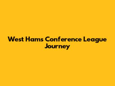 West Ham's Conference League Journey