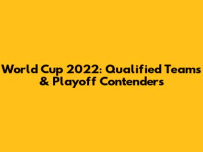 World Cup 2022: Qualified Teams & Playoff Contenders