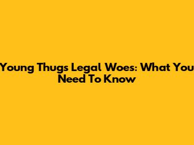 Young Thug's Legal Woes: What You Need To Know
