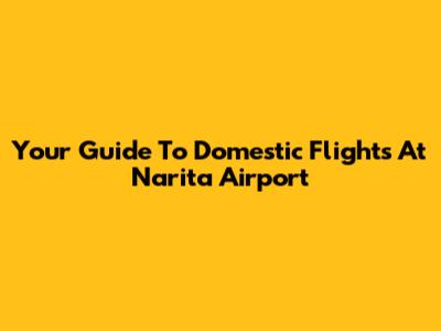 Your Guide To Domestic Flights At Narita Airport