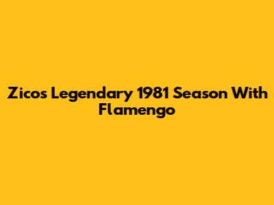 Zico's Legendary 1981 Season With Flamengo